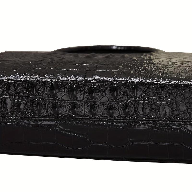 Crocodile Pattern Satchel Tote Bag PU Leather Shoulder Bag