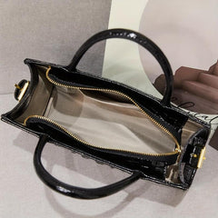 Crocodile Pattern Satchel Tote Bag PU Leather Shoulder Bag