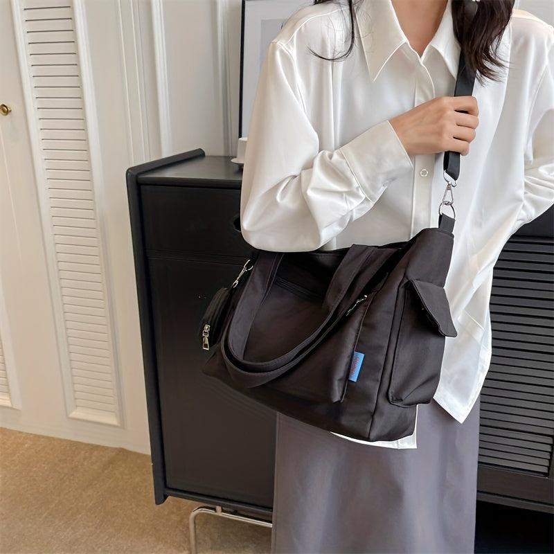 Vintage Vegan Crossbody Bag Large Capacity Tote Hobo Bag Women's Casual Handbag