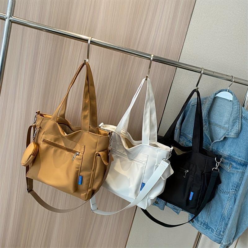 Vintage Vegan Crossbody Bag Large Capacity Tote Hobo Bag Women's Casual Handbag
