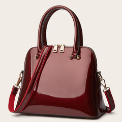Solid Casual Tote Bag Double Handle Purse with Zipper