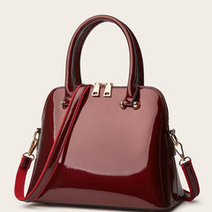Solid Casual Tote Bag Double Handle Purse with Zipper