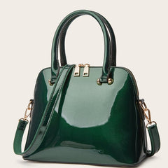 Solid Casual Tote Bag Double Handle Purse with Zipper