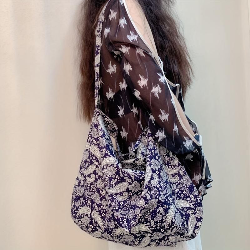 Paisley Pattern Shoulder Bag Retro Shopping Bag All Match Handbag