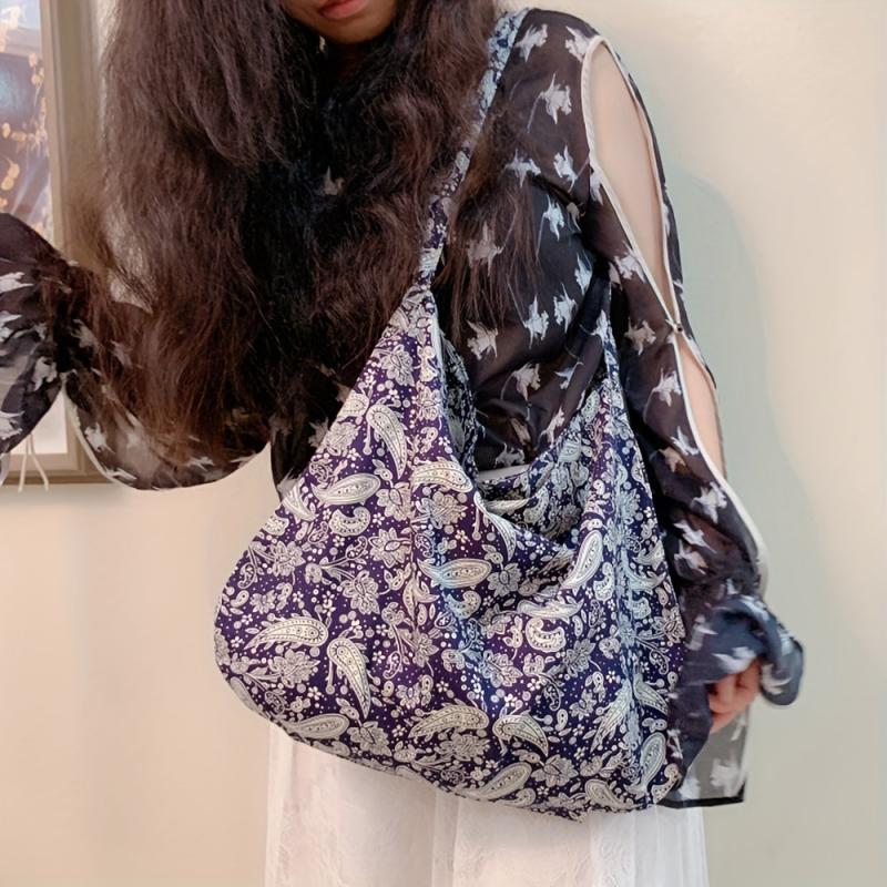 Paisley Pattern Shoulder Bag Retro Shopping Bag All Match Handbag