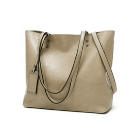 Large Capacity Tote Bag PU Leather Textured Shoulder Bag