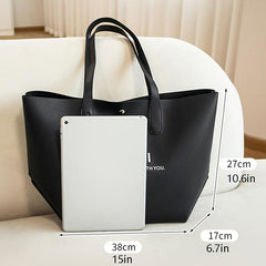 Women's Faux Leather Tote Bag Casual Shoulder Bag For Work