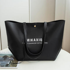 Women's Faux Leather Tote Bag Casual Shoulder Bag For Work