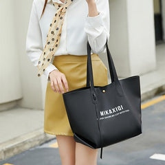 Women's Faux Leather Tote Bag Casual Shoulder Bag For Work