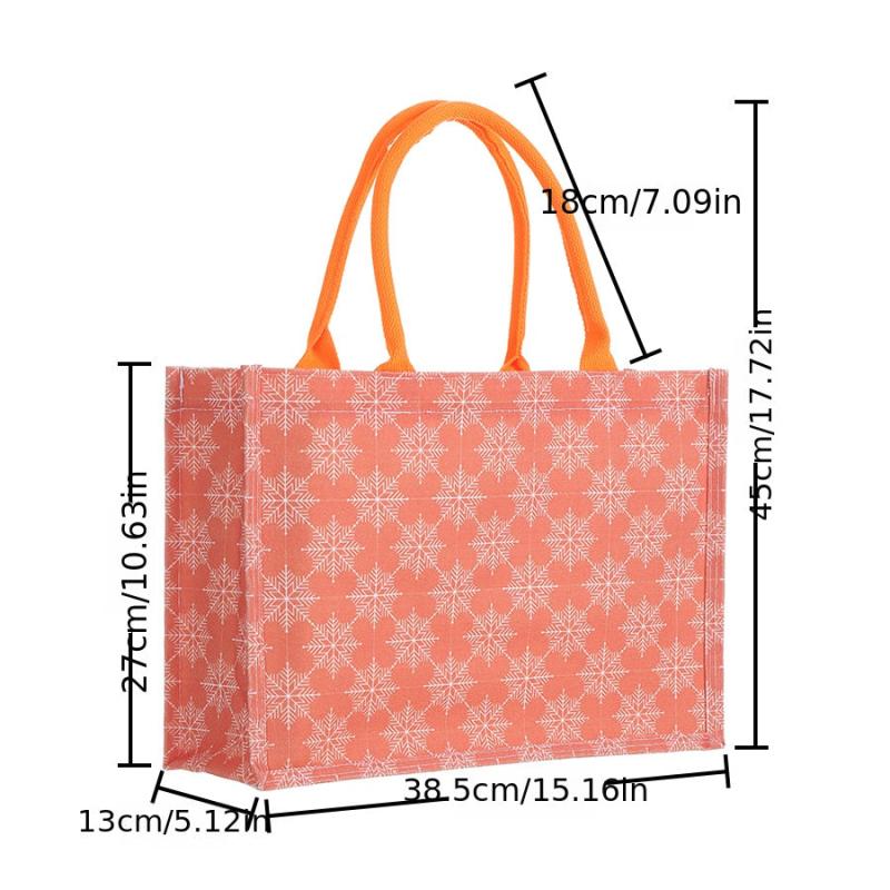 Christmas Snowflake Pattern Canvas Tote Bag