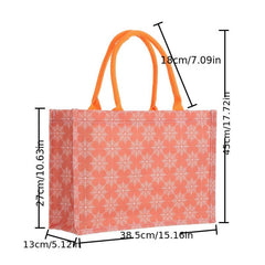 Christmas Snowflake Pattern Canvas Tote Bag