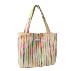 Colorful Striped Pattern Shoulder Bag Stylish Storage Handbag