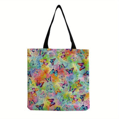 Vintage Pattern Tote Shoulder Bag Large Capacity Handabag Portable Storage Bag