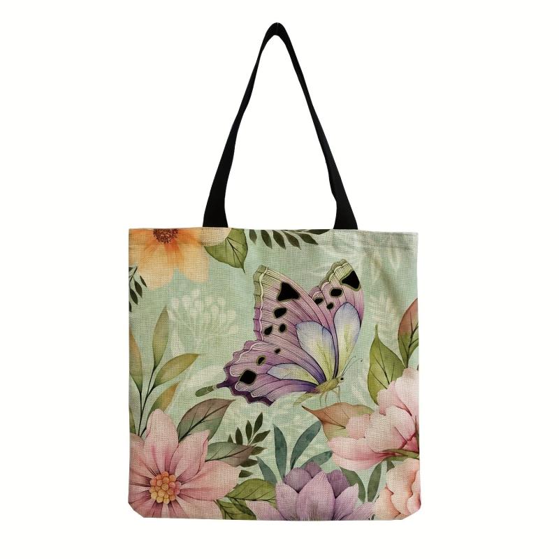 Vintage Pattern Tote Shoulder Bag Large Capacity Handabag Portable Storage Bag