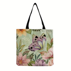 Vintage Pattern Tote Shoulder Bag Large Capacity Handabag Portable Storage Bag