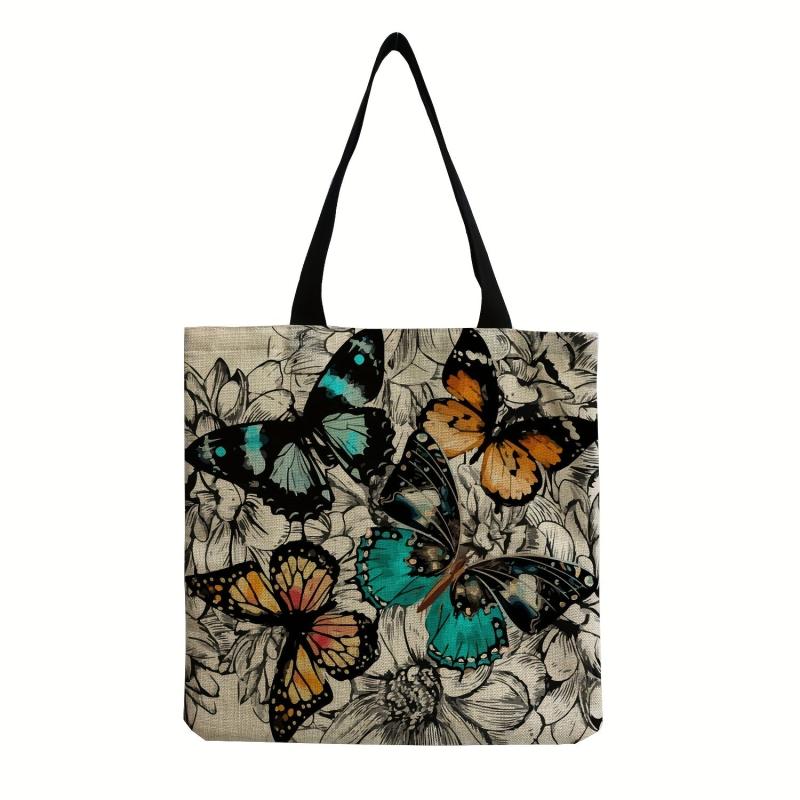 Vintage Pattern Tote Shoulder Bag Large Capacity Handabag Portable Storage Bag
