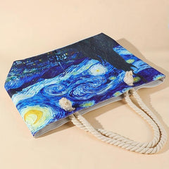 Starry Night Painting Pattern Tote Bag Shoulder Bag