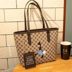 Girl Pattern Tote Bag Printed Shoulder Bag Large Capacity
