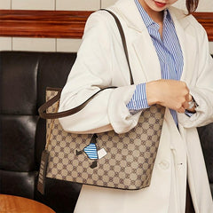 Girl Pattern Tote Bag Printed Shoulder Bag Large Capacity