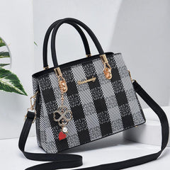 Plaid Pattern Handbags for Women Top Handle Satchel Purse Crossbody Bag