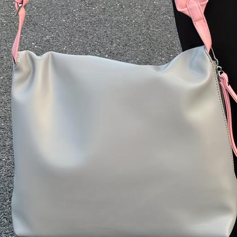 Colorblock Shoulder Bag Underarm Zipper Bag for Work