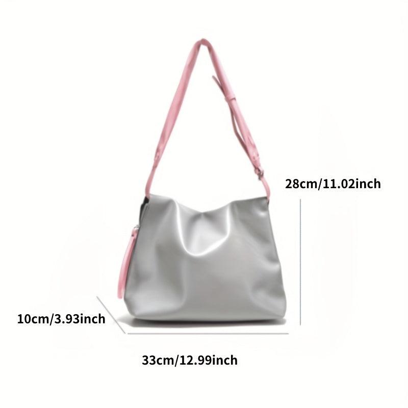 Colorblock Shoulder Bag Underarm Zipper Bag for Work