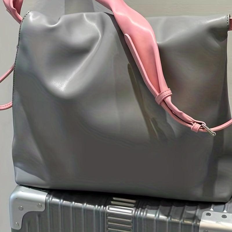 Colorblock Shoulder Bag Underarm Zipper Bag for Work