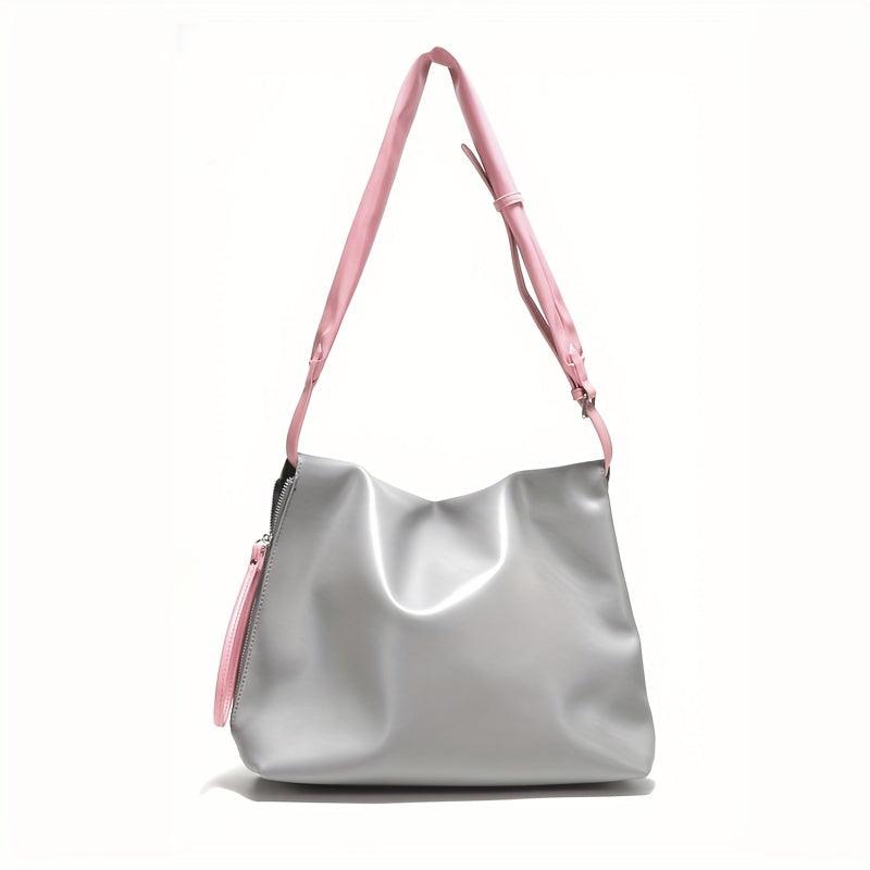 Colorblock Shoulder Bag Underarm Zipper Bag for Work