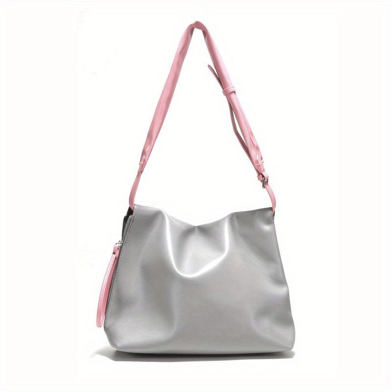 Colorblock Shoulder Bag Underarm Zipper Bag for Work