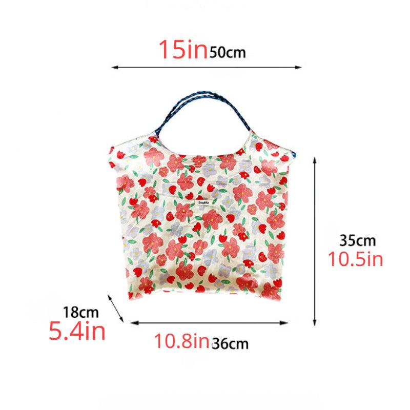 Flower Pattern Shoulder Bag Large Capacity Shopper Tote Bag