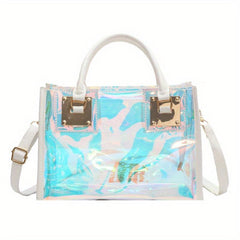 Stylish Holographic Tote Satchel Bag Handbag Versatile Travel Storage