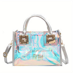Stylish Holographic Tote Satchel Bag Handbag Versatile Travel Storage