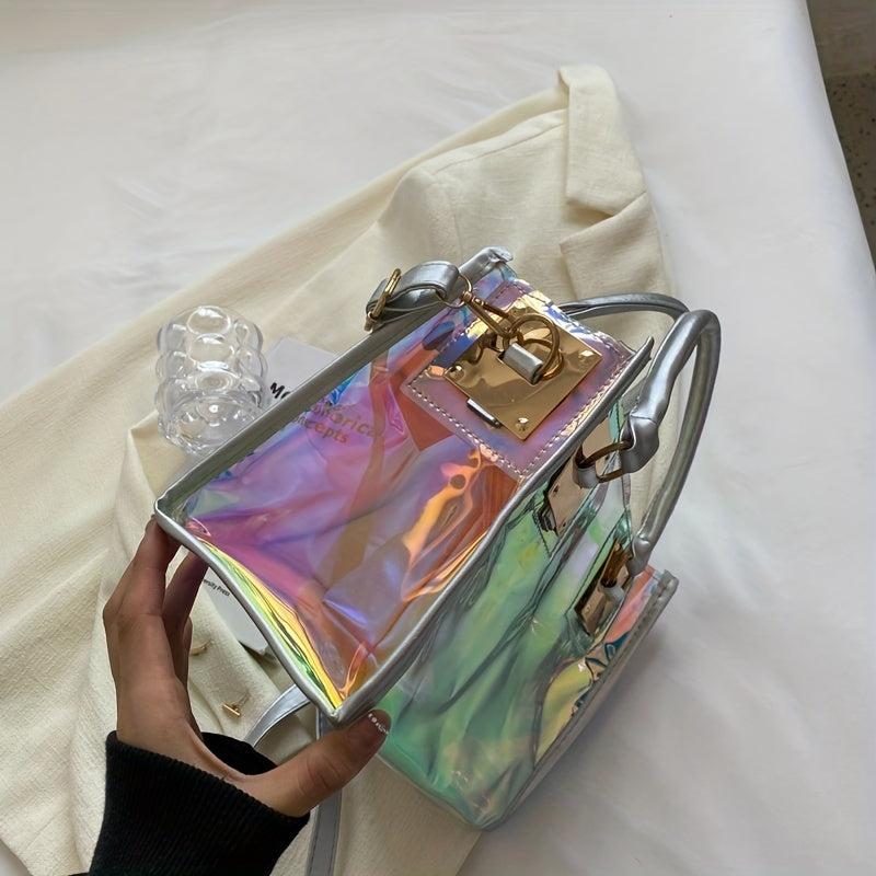 Stylish Holographic Tote Satchel Bag Handbag Versatile Travel Storage