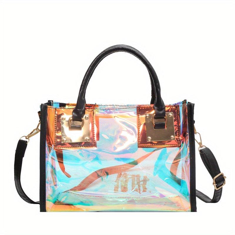 Stylish Holographic Tote Satchel Bag Handbag Versatile Travel Storage