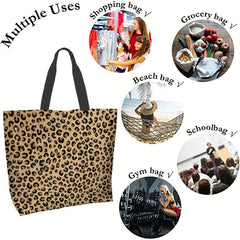 Leopard Pattern Glitter Tote Bag Shoulder Bag