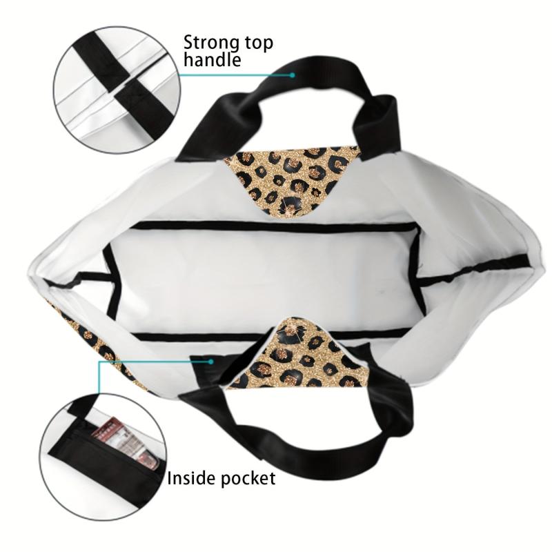 Leopard Pattern Glitter Tote Bag Shoulder Bag