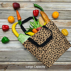 Leopard Pattern Glitter Tote Bag Shoulder Bag
