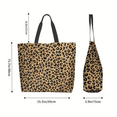 Leopard Pattern Glitter Tote Bag Shoulder Bag