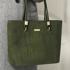 Large Capacity Rope Strap Tote Bag Woolen Cloth Textured Shoulder Bag
