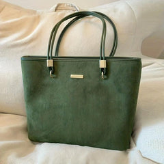 Large Capacity Rope Strap Tote Bag Woolen Cloth Textured Shoulder Bag