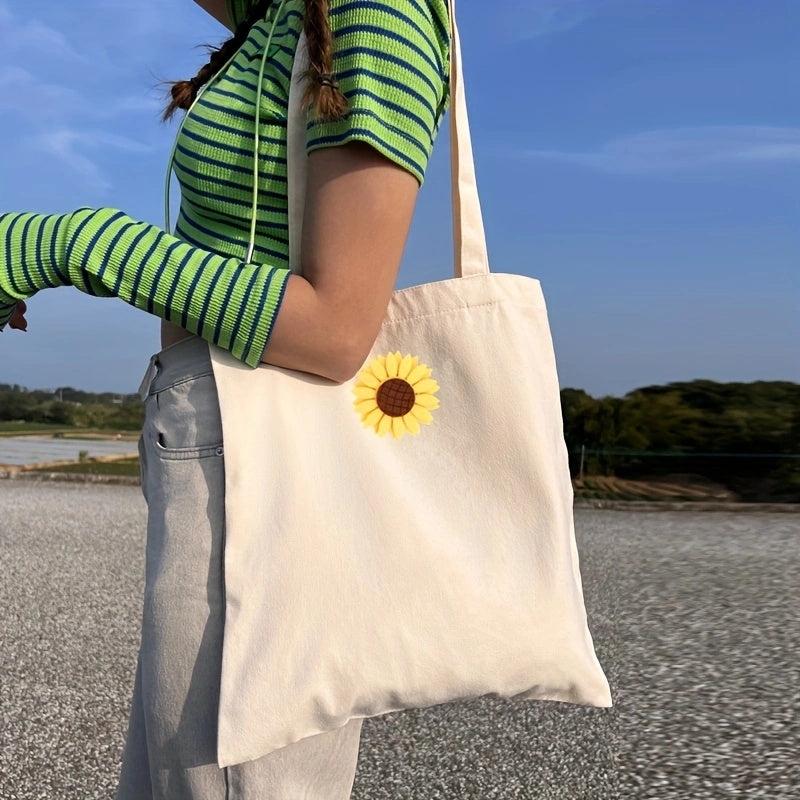 Sunflower Pattern Shoulder Bag Lightweight All Match Handbag