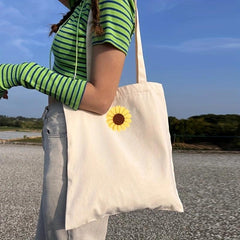 Sunflower Pattern Shoulder Bag Lightweight All Match Handbag