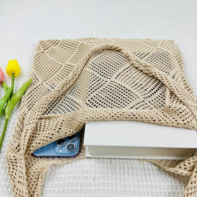 Woven Tote Bag Summer Knitted Beach Bag & Shopping Bag