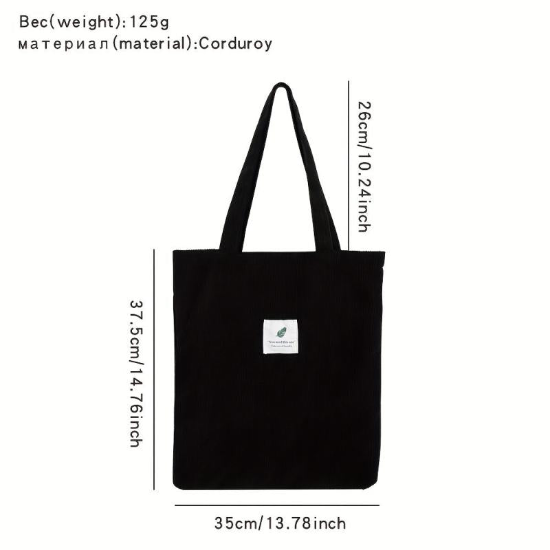 Minimalist Corduroy Shoulder Bag for Work