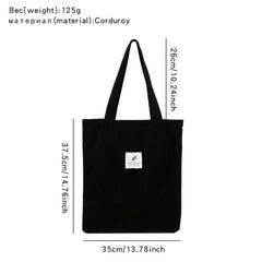 Minimalist Corduroy Shoulder Bag for Work