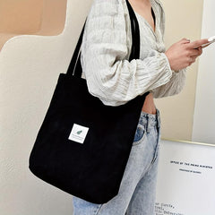 Minimalist Corduroy Shoulder Bag for Work