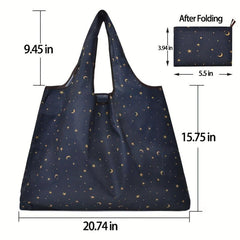 Starry Sky Print Nylon Tote Bag Large Capacity Shoulder Bag