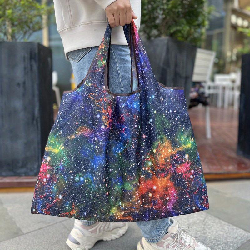 Starry Sky Print Nylon Tote Bag Large Capacity Shoulder Bag