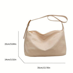 Heart Pattern Zipper Tote Bag PU Leather Shoulder Bag