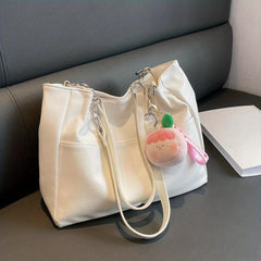 Large Capacity Hobo Bag PU Shoulder Bag Women's Casual Handbag